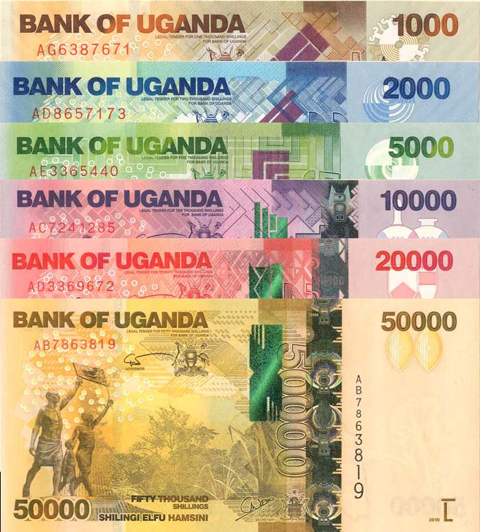 Uganda Set of 6 Notes